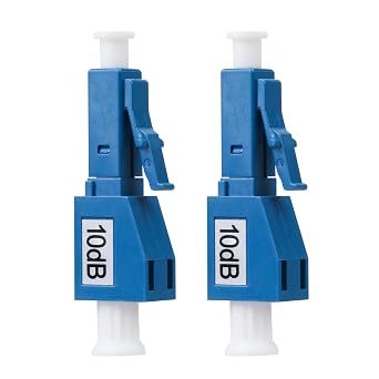 2 Pack LC/UPC Fiber Optic Attenuator 10dB, Fixed Single Mode Fiber Optic Attenuator, LC-UPC Male to Female