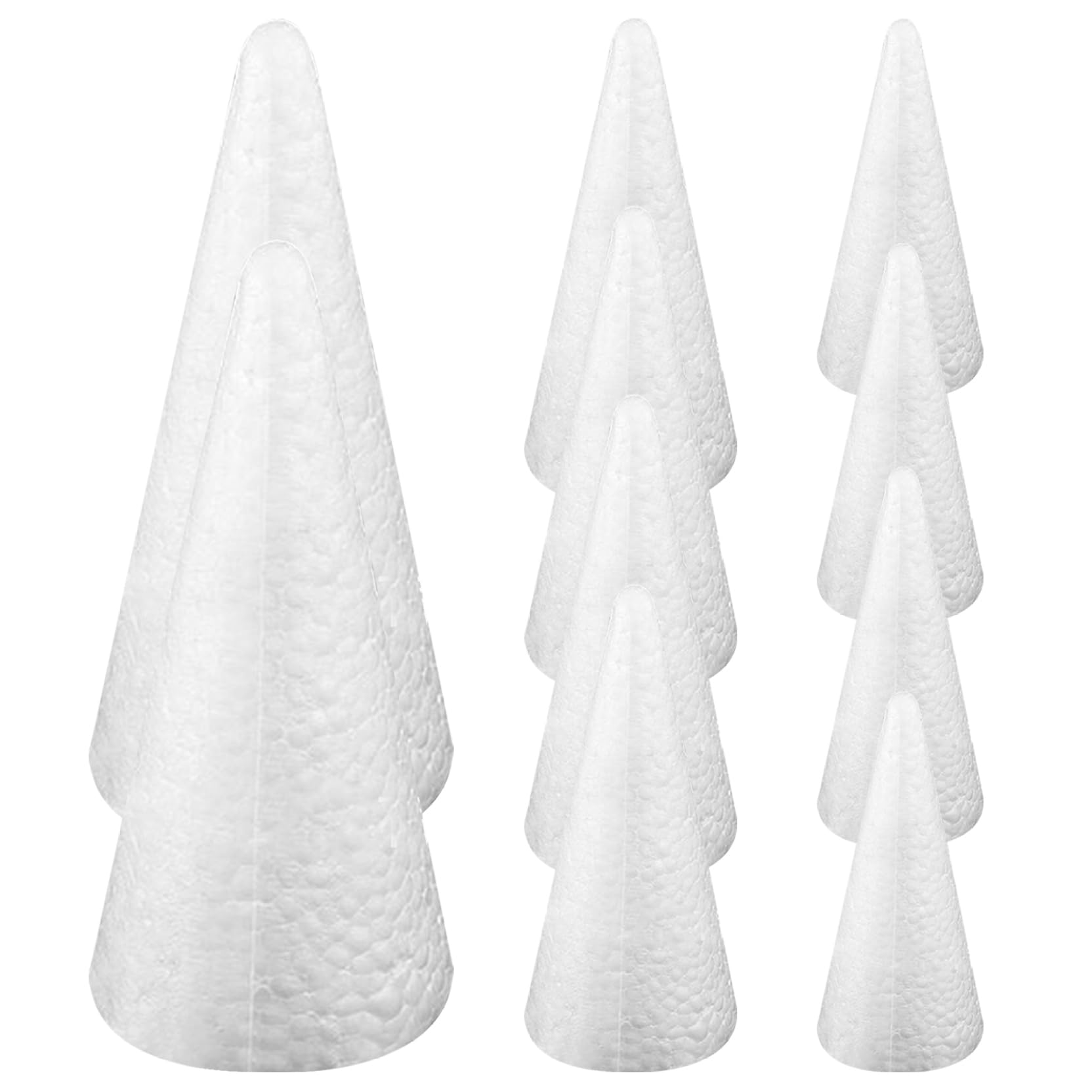 Polystyrene Cone 10pcs Foam Cones for Christmas Craft Supplies Assorted Sizes Crafting Cones for Christmas Tree Gnomes Making Diy Art Projects Craft Cones Cones Cones for Crafting