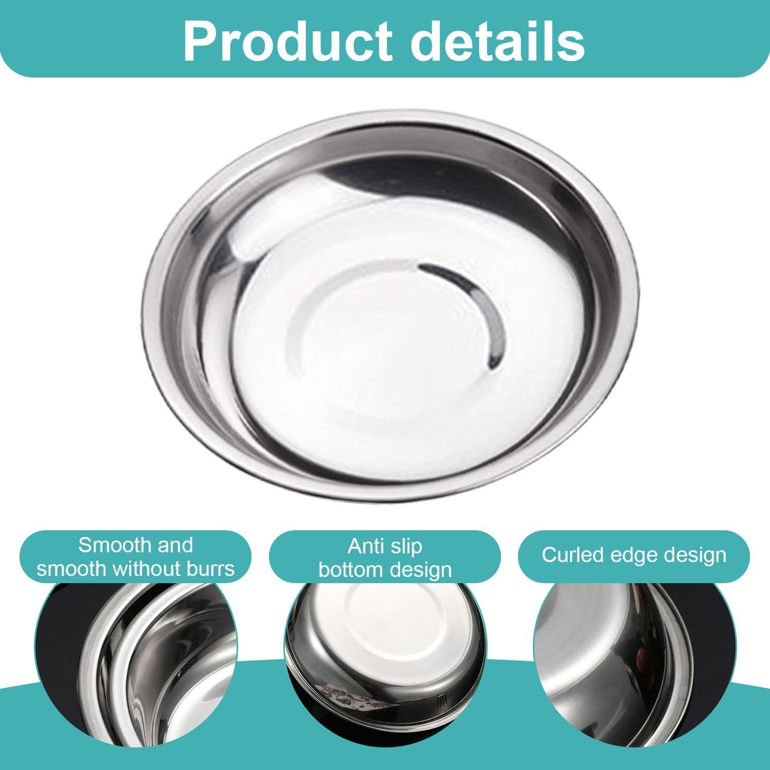 Piattini In Acciaio Inox Da 16 Pezzi, Piattini, Piatti Rotondi, Stoviglie Multiuso, Piatti Infrangibili, Utensili Da Cucina