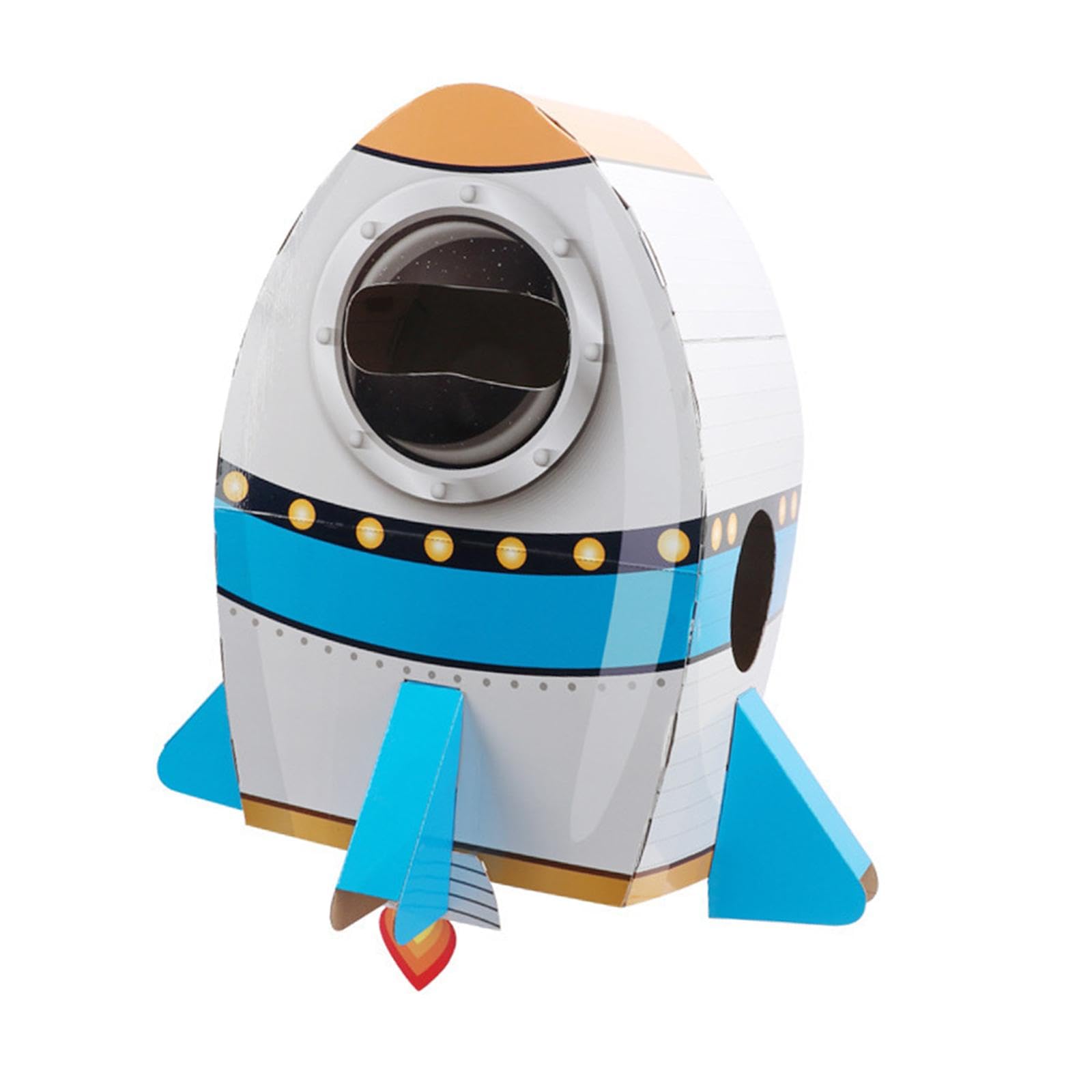 Vaisseau Spatial en Carton pour Enfants, Ensemble de Costumes et Fond Photo, Fusée