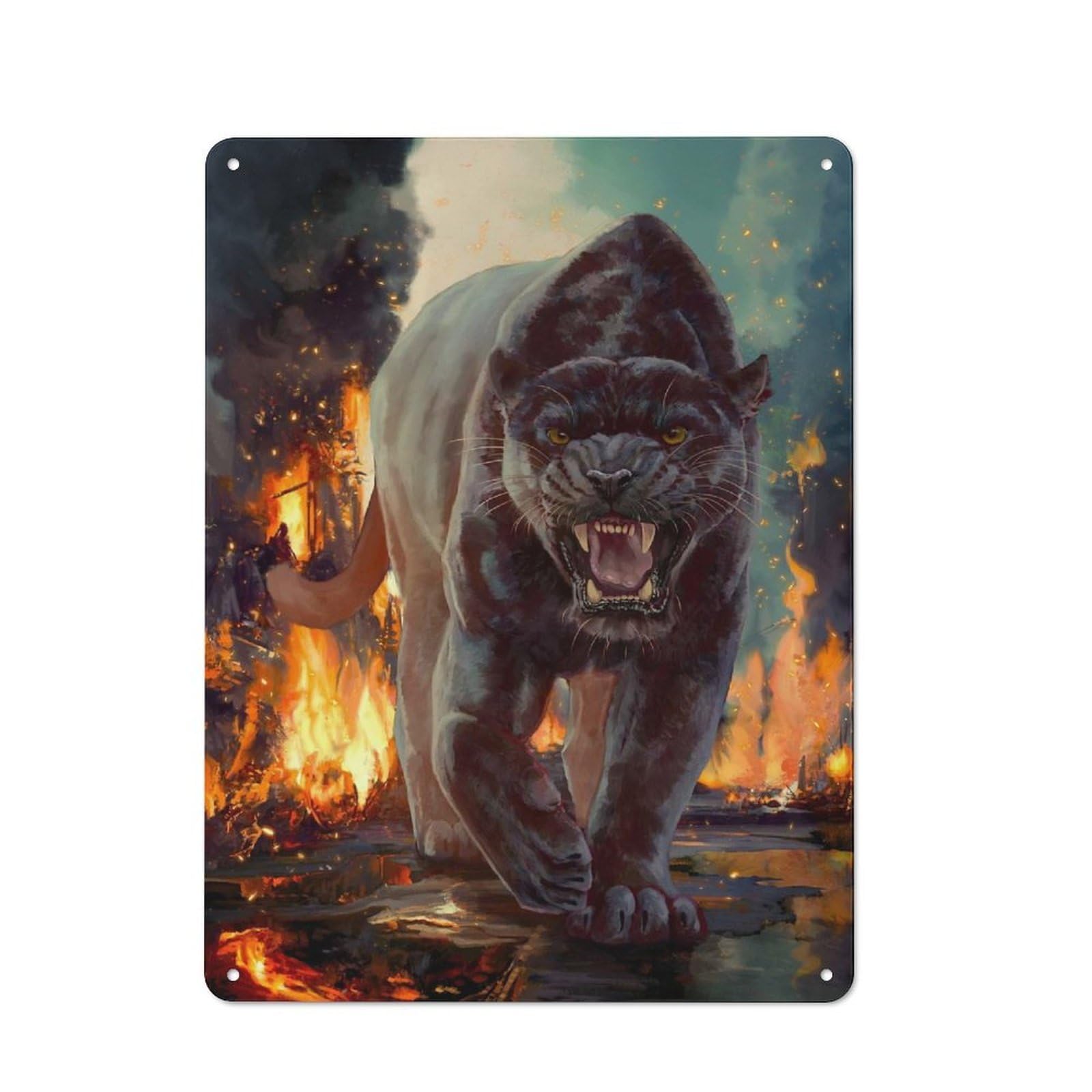 Vintage Cafe Metal Sign 40x30cm Featuring Jaguar of Destruction, Bistro Wall Plaque for Cafe, Bistro, Bakery Or Restaurant