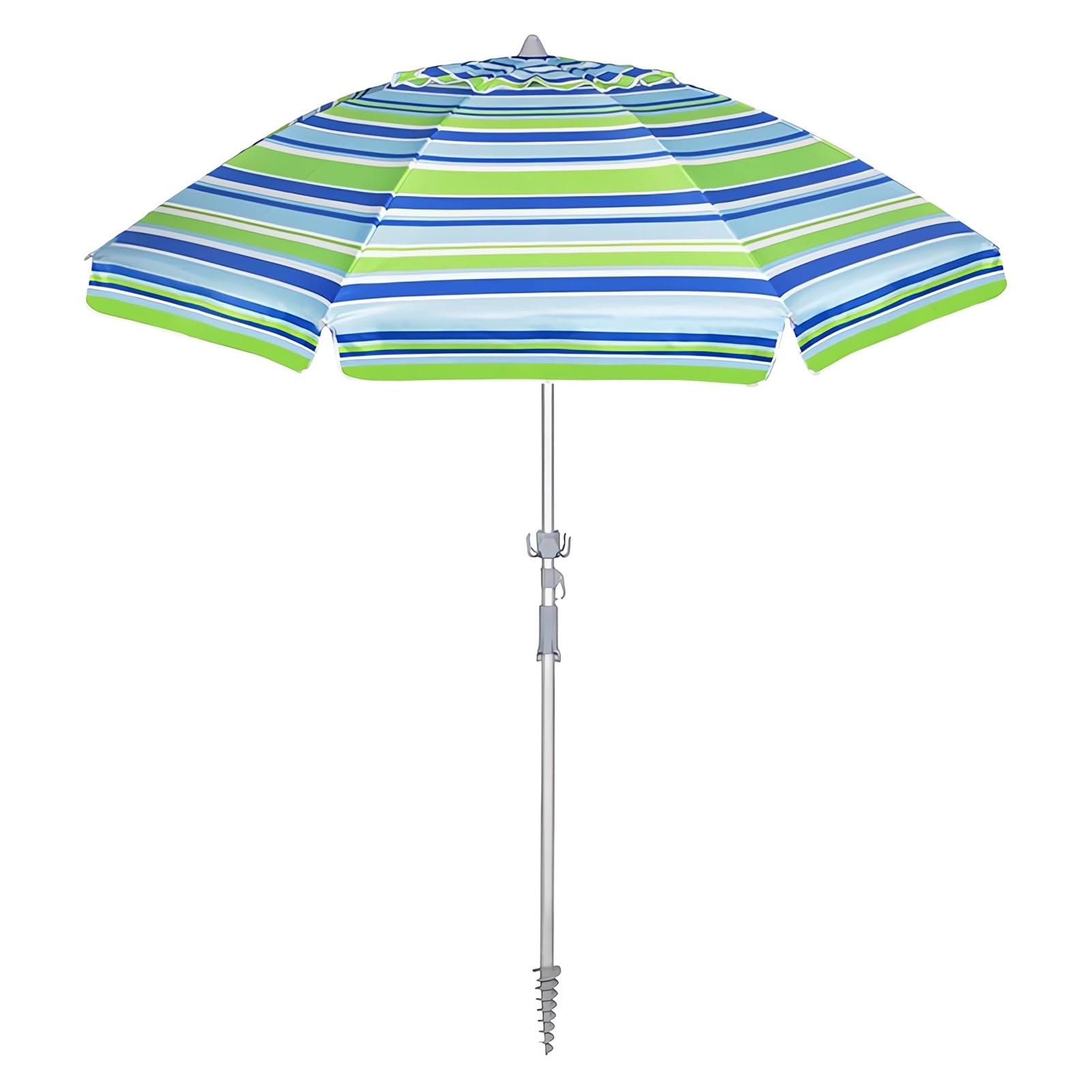 Parasol plażowy w paski, ochrona przed słońcem, wodoodporny, przenośny parasol zewnętrzny z kotwicą piaskową i torbą do przenoszenia, do ogrodu, na basen
