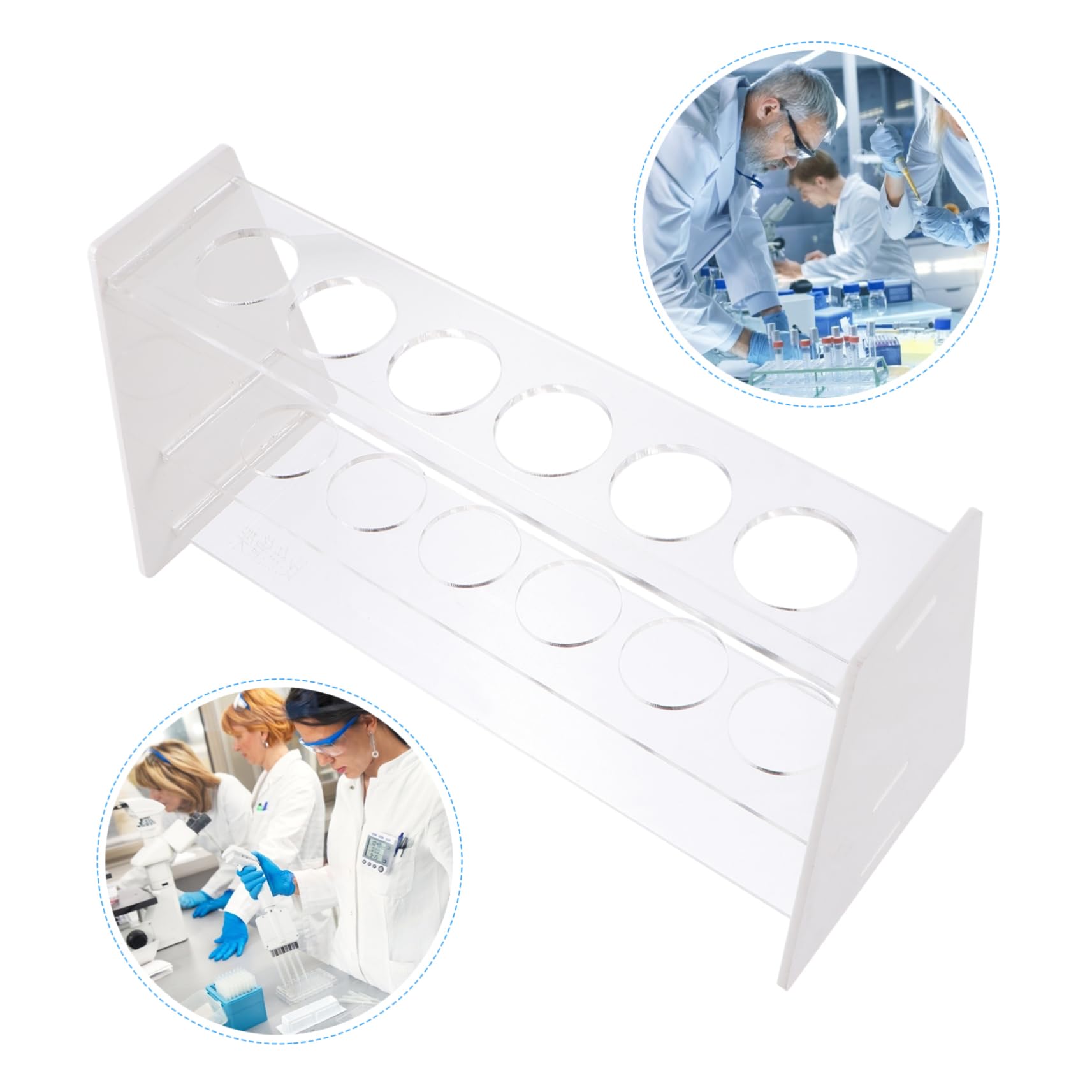 SOLUSTRE 2pezzi Supporto Per Provette Da Laboratorio Con Struttura Leggera e Resistente Adatto Per Uso Professionale e Scolastico Per Stoccaggio e Facilità Uso