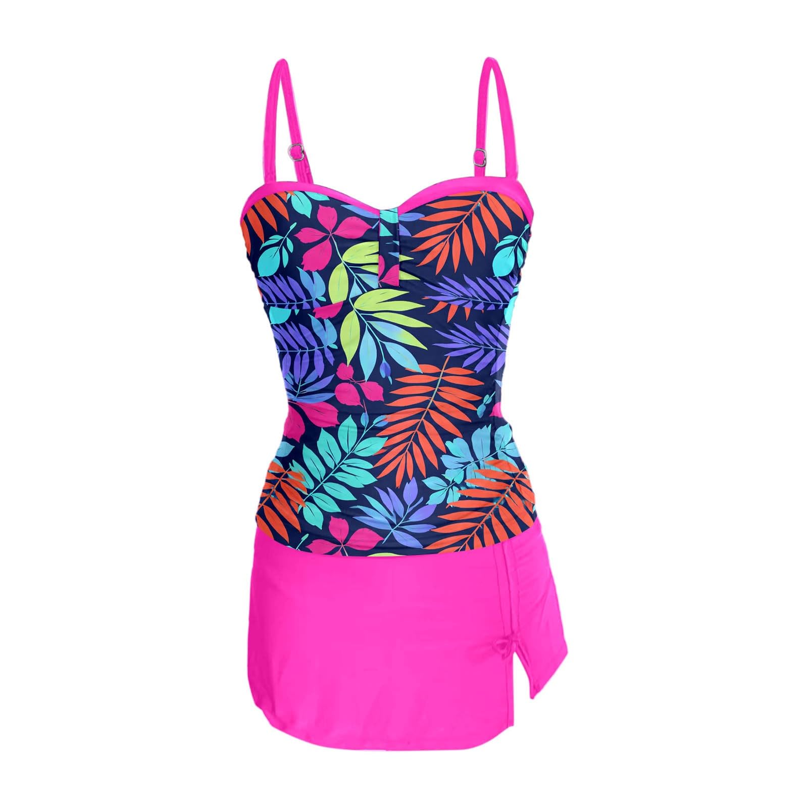 Generisch Costume da bagno in due pezzi, top bikini alla moda con mutandine abbinate, tankini due pezzi per spiaggia e piscina