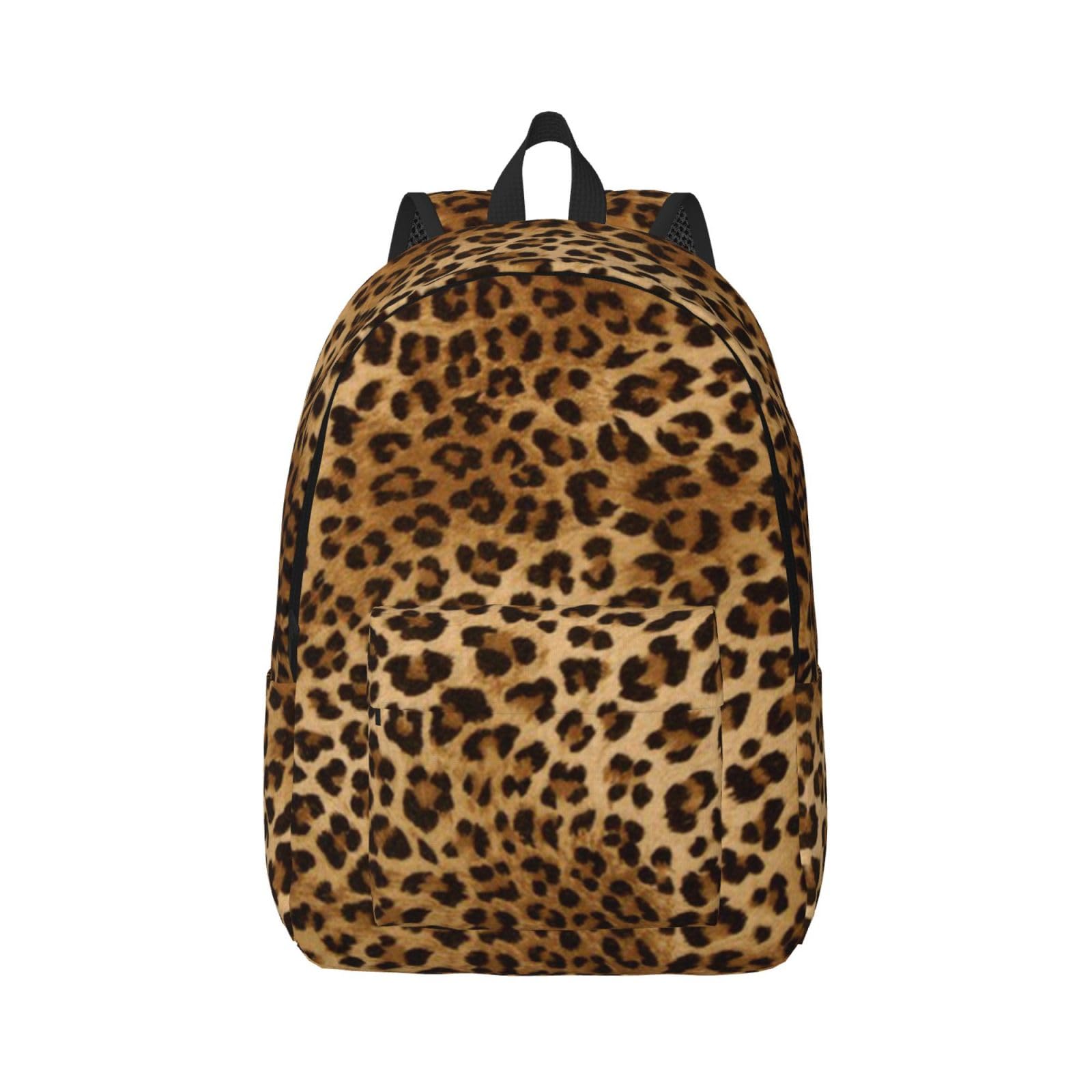 AUGUSTRUSH Cute Leopard Canvas Backpack Women Casual Daypack Backpack For Teenagers Students Girls Rucksack 15 Inch Laptop Bag Lightweight Daypack For Travel Hiking