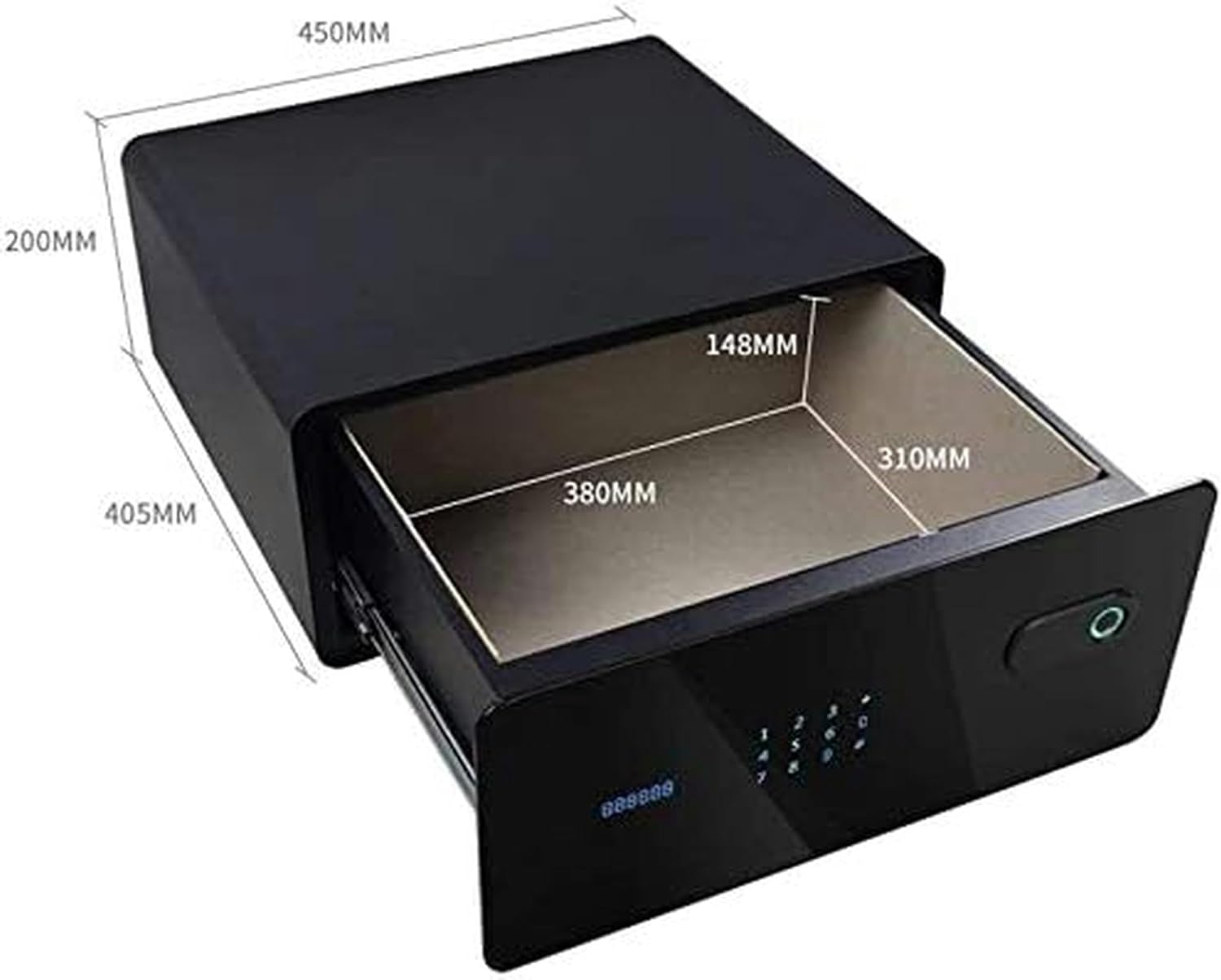 Cabinet Safes Small Safes for Home Personal Safe Cabinet Safes Drawer Cabinet Safe High Home Office Electronic Password Fingerprint Semi-Cabinet Safes for A4 Documents Laptop Computers Jewels-1pc