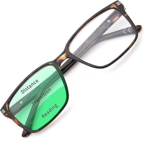 FaceWear Progressive Multifocus Reading Glasses Square Blue Light Blocking Eyeglasses for Men Women Multifocal Readers