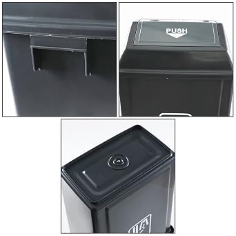 4-Pack 13 Gallon Kitchen Trash Can with Lid, Garbage Bin, Gray