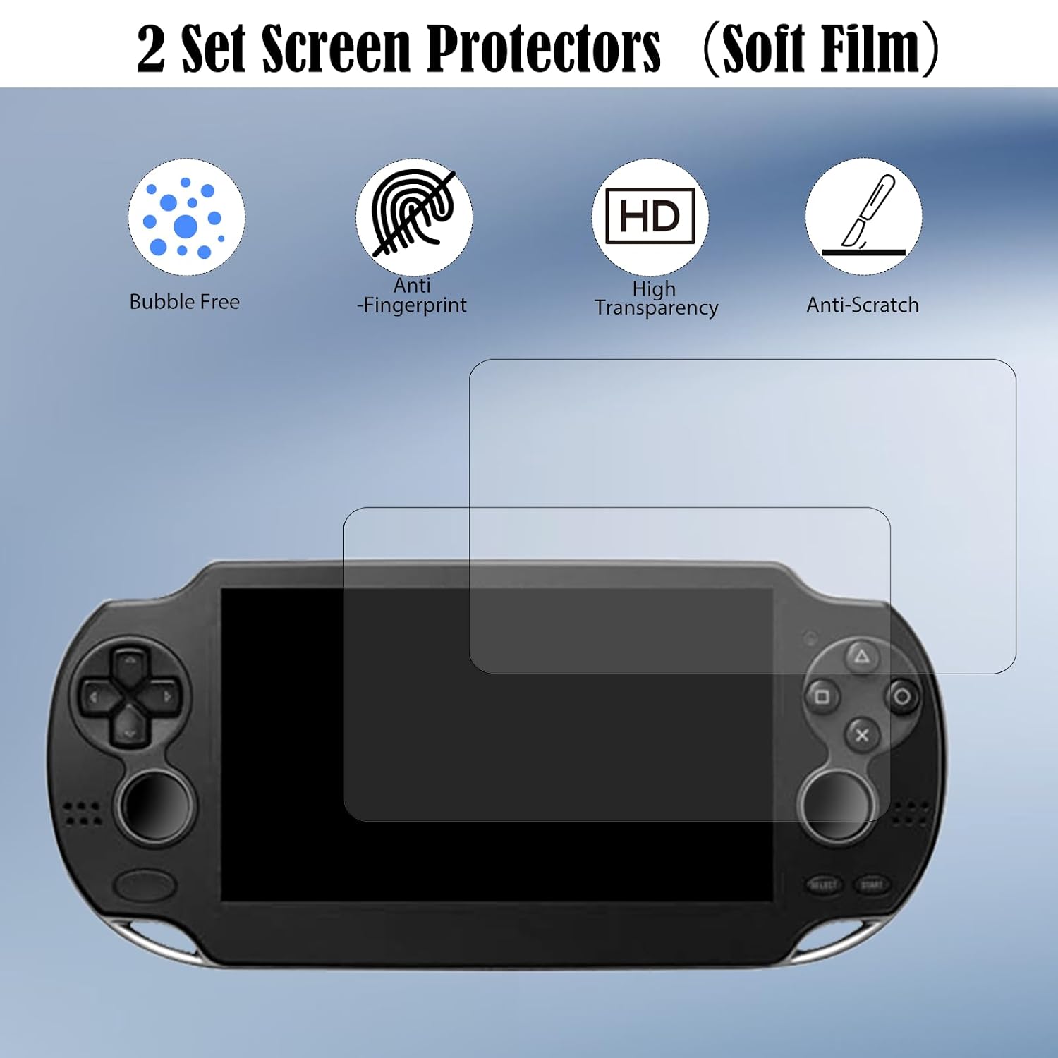JDGPOKOO 10 in 1 Accessories Kit for PS Vita 1000, Clear Protective Case for PSV 1000, 2 Set Screen Protectors, Charging&Date Cable and 6Pcs Thumb Grip Caps for PlayStation Vita 1000/PCH-1000 ONLY image 3
