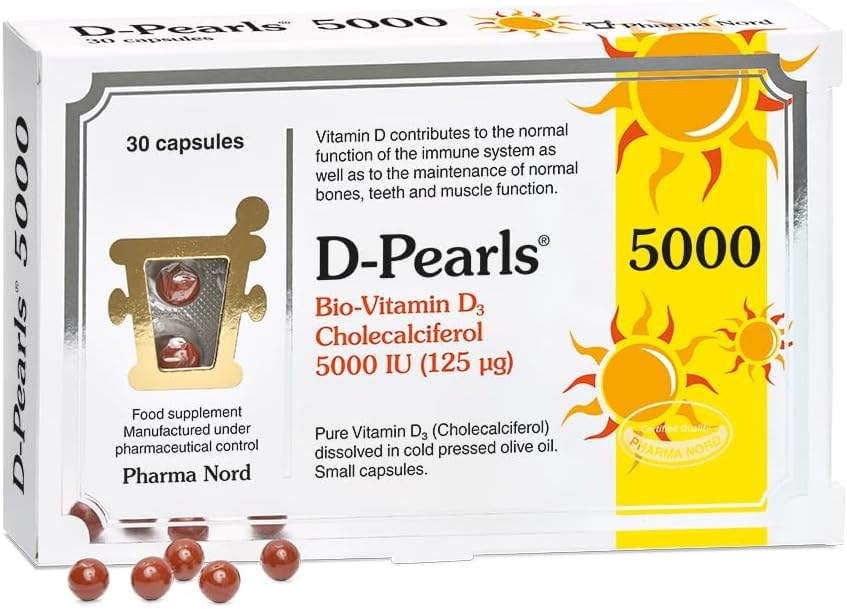 Pharma Nord D-Pearls Vitamin D3 5000 IU | High Absorption | 30 Capsules