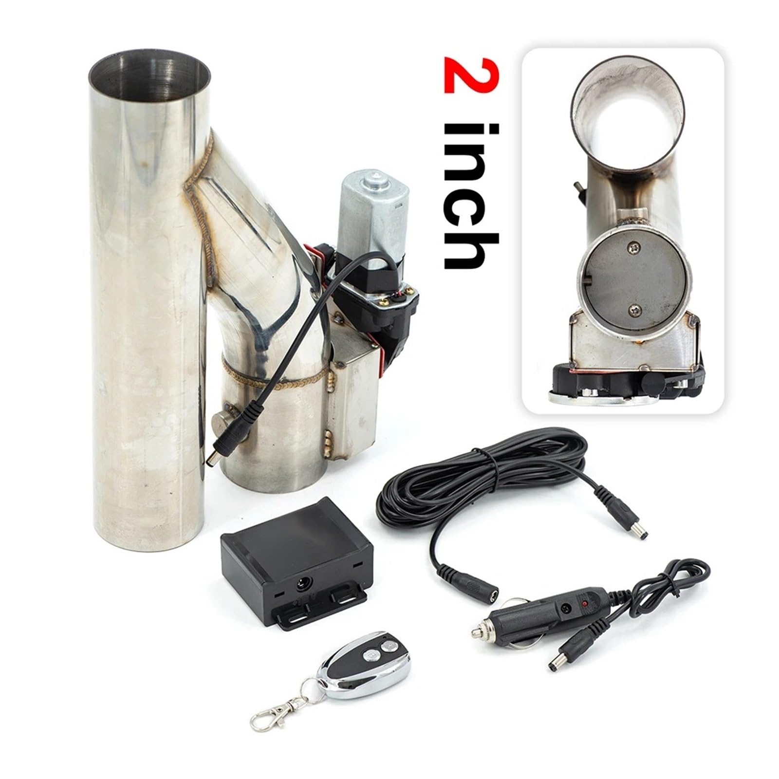 Valvola EGR Ricircolo Gas Scarico Valvola Di Intercettazione Elettrica Dello Scarico Universale Per Tubi A Y In ACCIAIO INOSSIDABILE Da 2 "/2,5''/3" Con Pulsante Remoto YYR