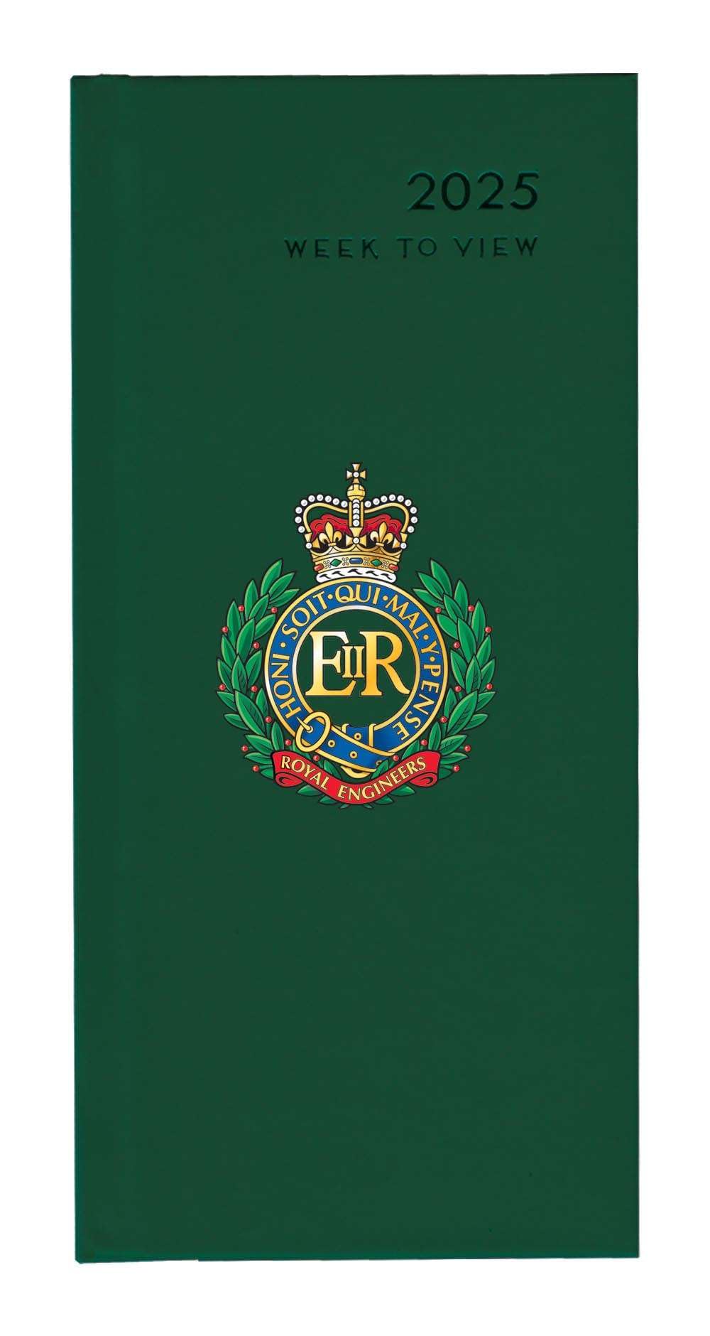 Corps of Royal Engineers pocket diary, queen's crown, green, 2025