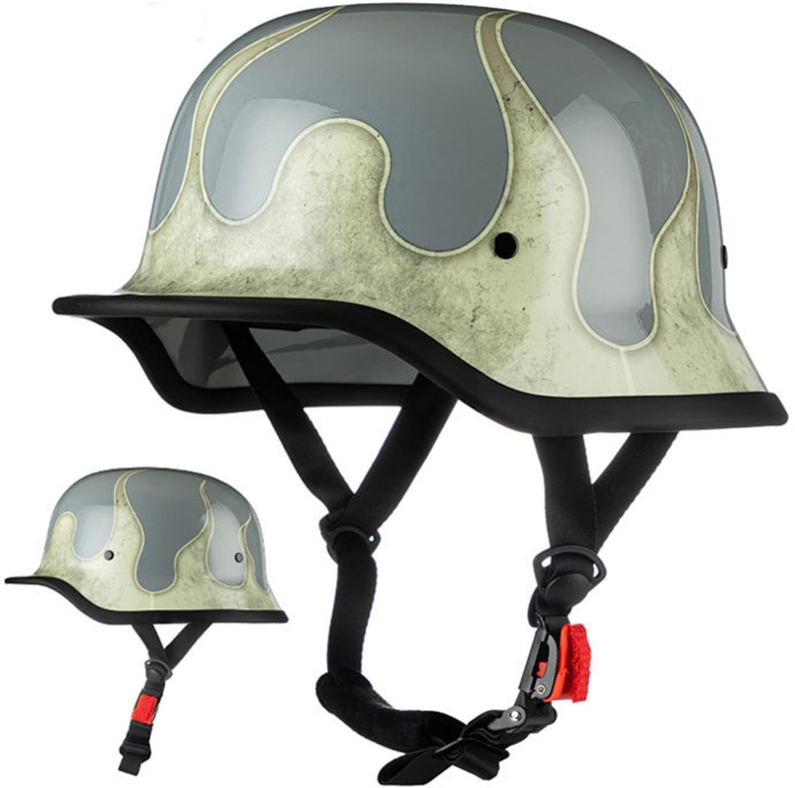 Casco ciclomotore vintage L en negro mate con carcasa ABS y EPS 8
