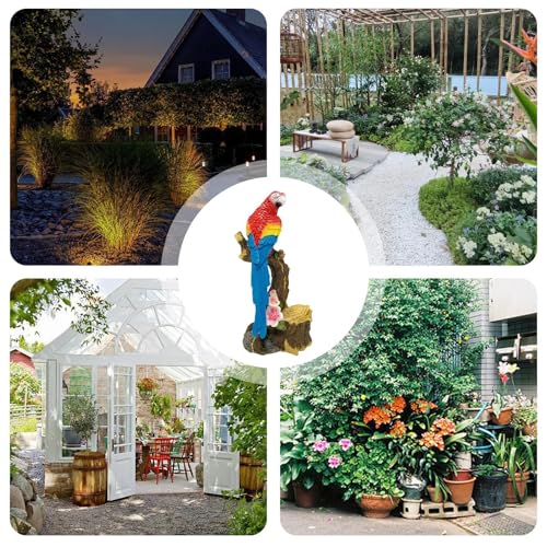 Estatua de loro realista para decorar balcones y dar vida a tu jardín exterior 6