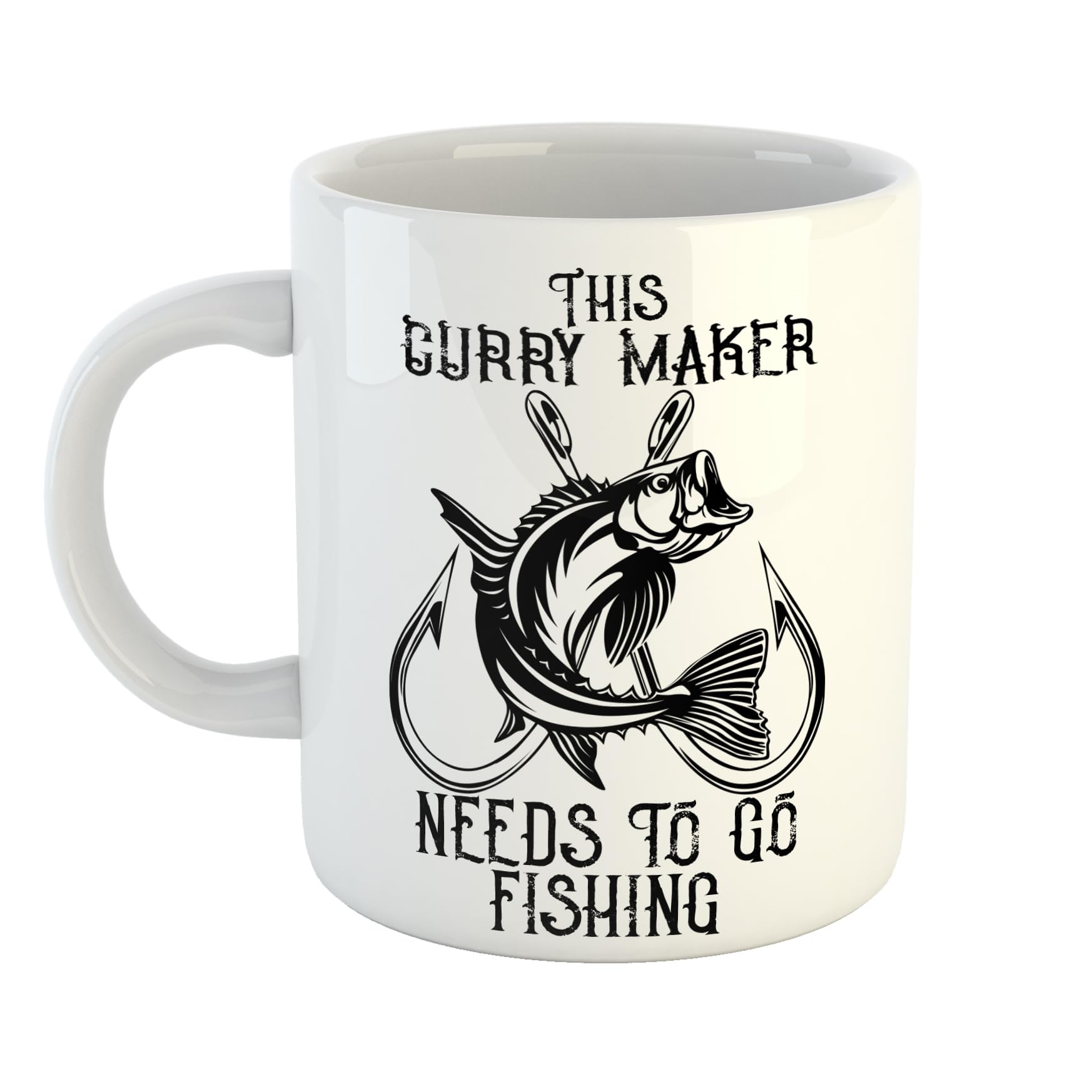 Just The Shirt This Curry Maker Needs to Go Fishing Mug Fisherman Gift, 11 oz Ceramic Mug