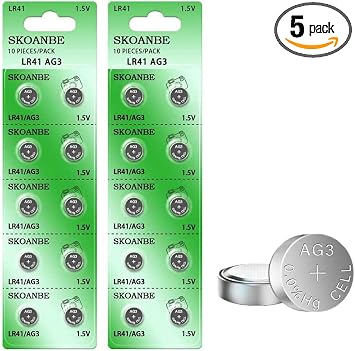 SKOANBE 20PCS LR41 384 192 AG3 SR41 1.5V Button Coin Cell Battery