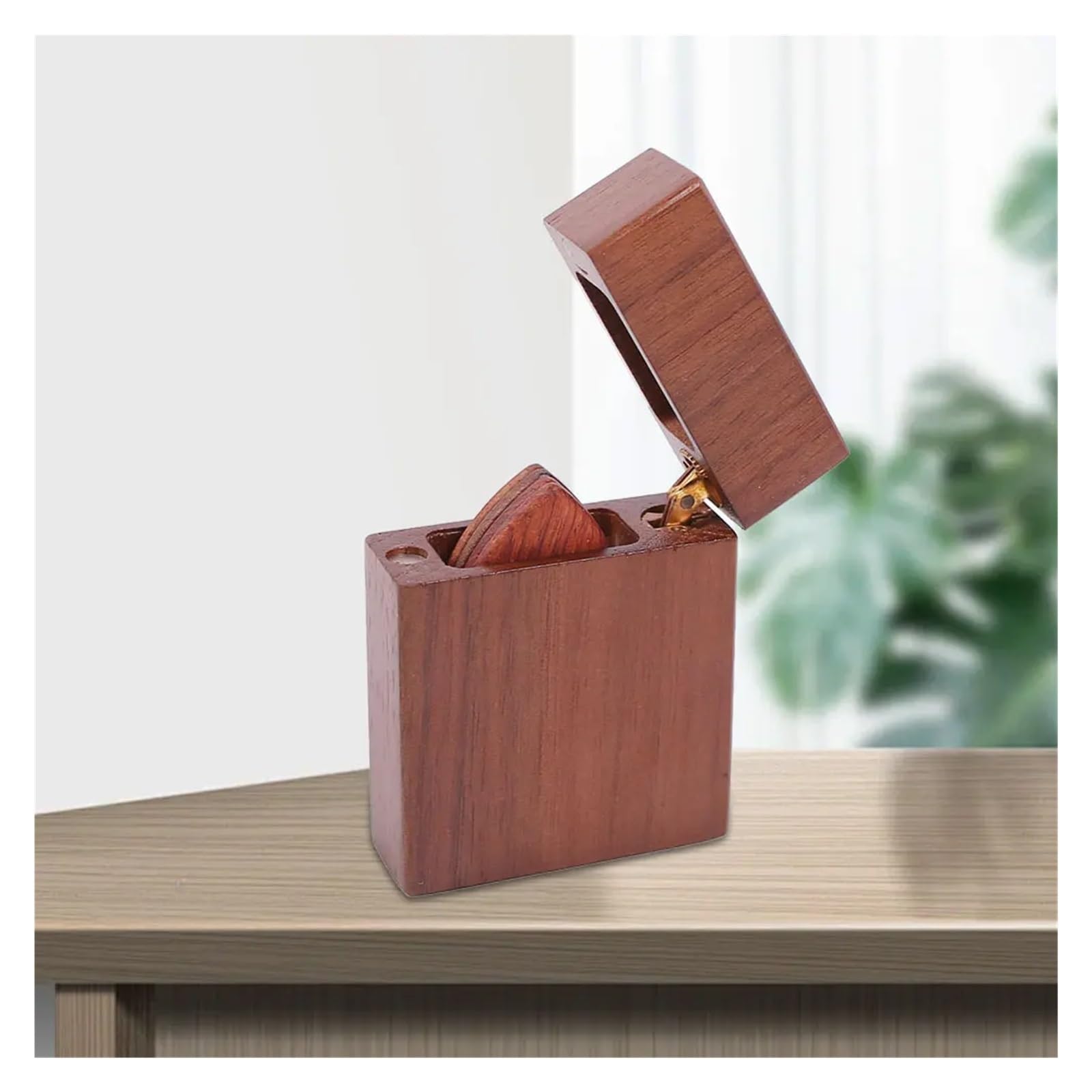 Caja De Púas De Guitarra De 5 Ranuras, Estuche De Almacenamiento Portátil | 5 ranuras, diseño compacto, protege púas, se adapta a púas de guitarra