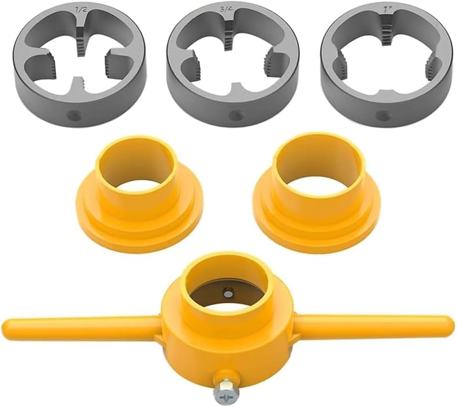 Lonimia Plastic Pipe Thread Die Kit, Thread Maker Tool, 6 Pcs Plastic Alloy Steel Material Smooth Comfortable Practical Portable Tool Kit, Suitable for PVC Pipes, Plastic Pipes And Water Pipes Etc