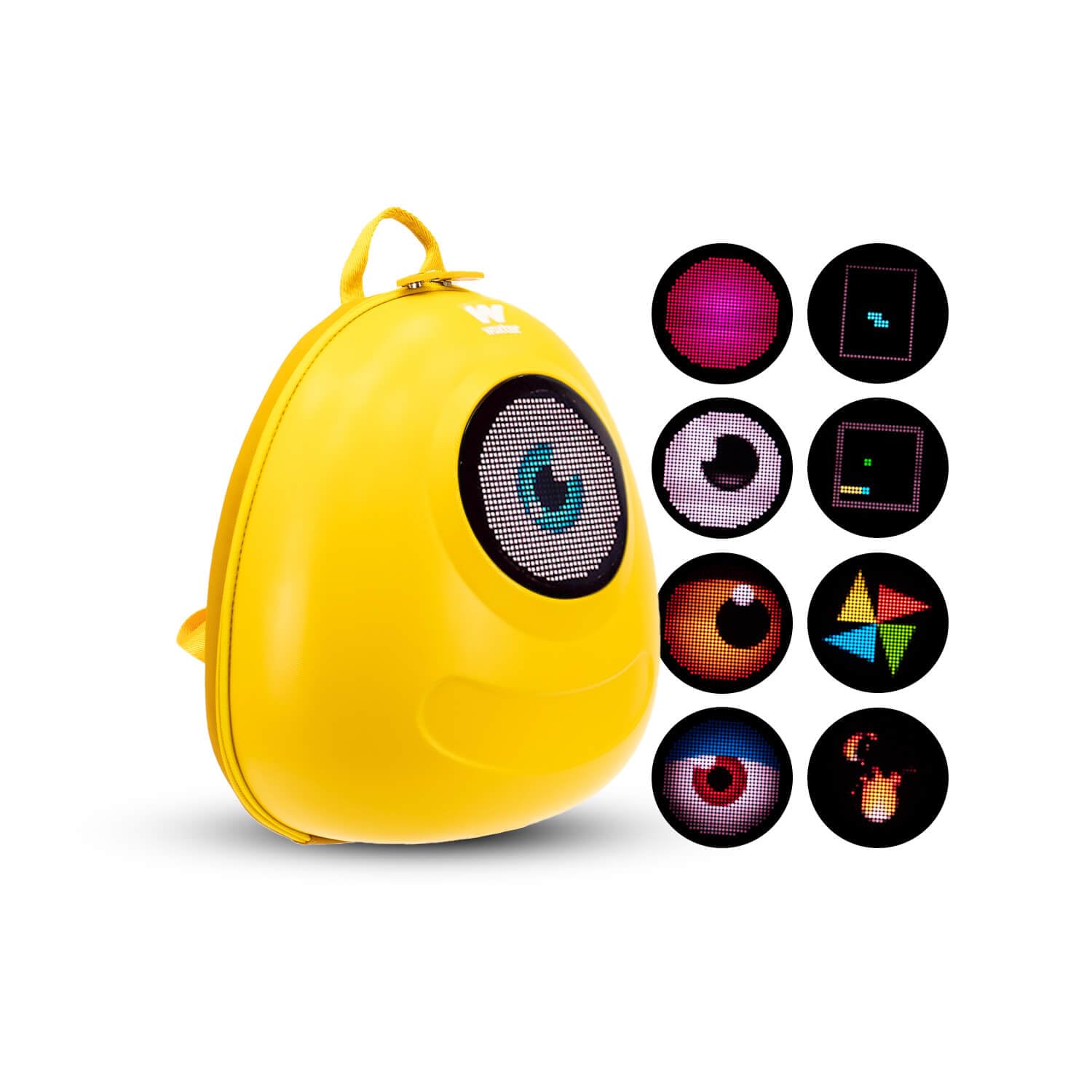 Woxter Mochila Led LOY-BIG EYE - Para Niños, con Leds Programables, Compatibles con APP, Impermeable, Bluetooth, Múltiples Bolsillos, 10 Litros de capacidad