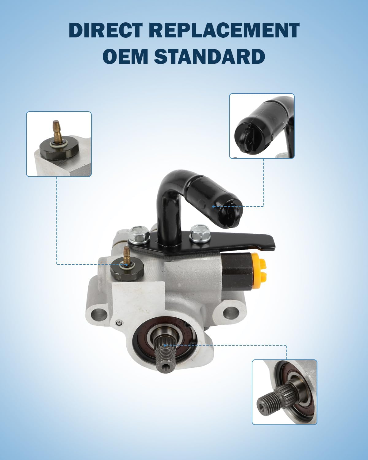 ECCPP Power Steering Pump fit for Hyundai Tiburon 2003 2004 2005 2006 2007 2008 V6 2.7L Replace 57100-2C200