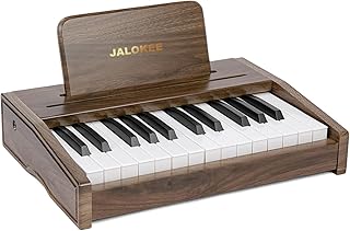 JALOKEE Children's Piano Keyboard, Digital Piano for Children, Music Educational Instrument Toy, Wooden Piano for Toddlers Girls Boys (Walnut, 25 Keys)