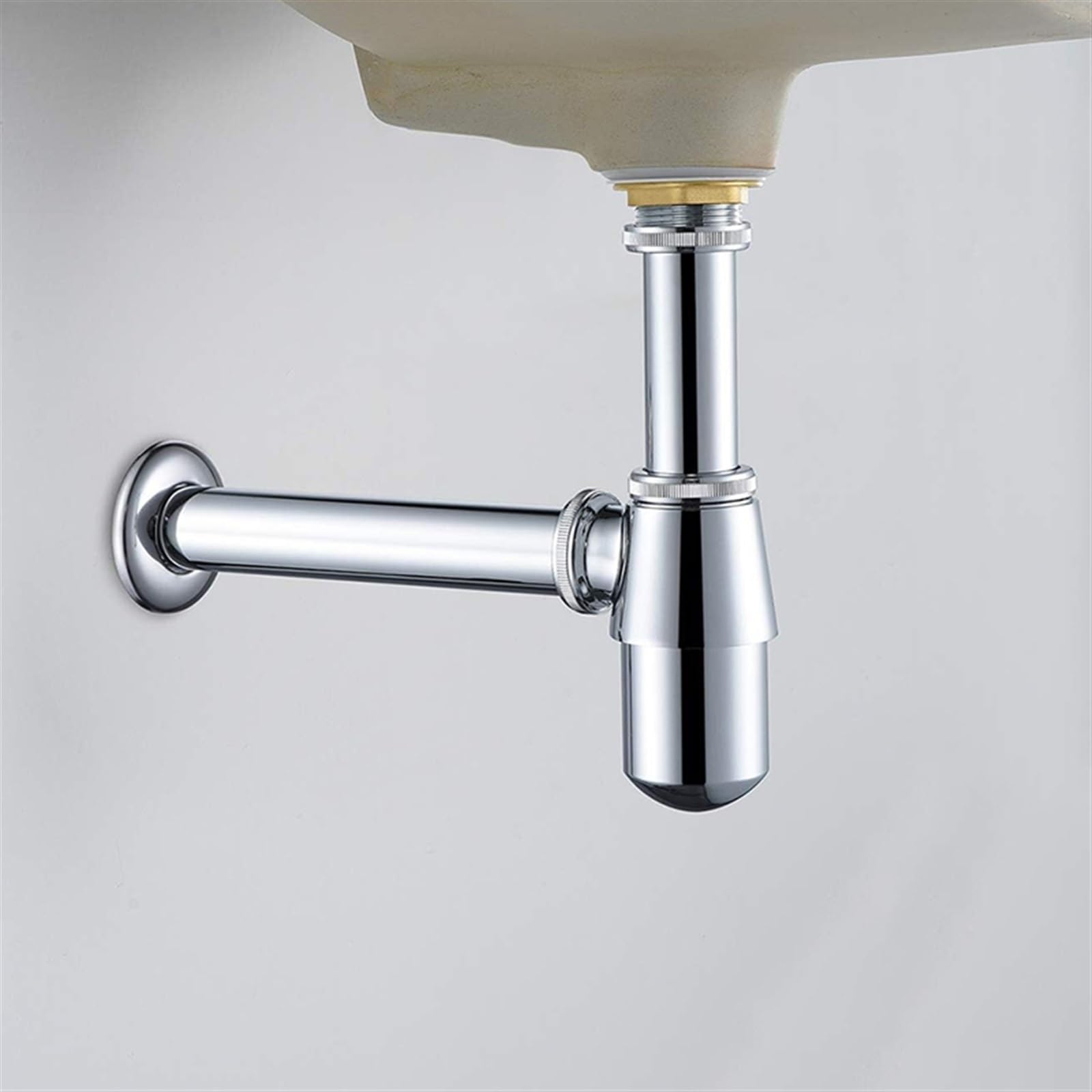 Sifone per Lavello Scarico a Parete for lavabo da Bagno P-Trap Regolabile 1-1/4 sifone for Bottiglia Scarico Regolabile for lavabo.(Black)