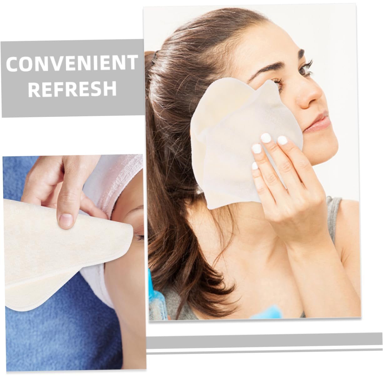 SHERCHPRY 10 pièces Serviettes Visage Fibre de Réutilisables et Lavables Lingettes Absorbantes pour Nettoyage Facial Durable et Écologique
