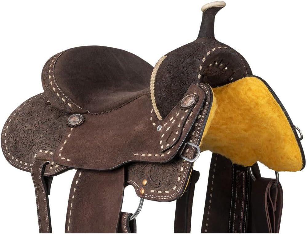 Royal King Western Saddle Brisby Barrel Leather Dark Roughout RK153