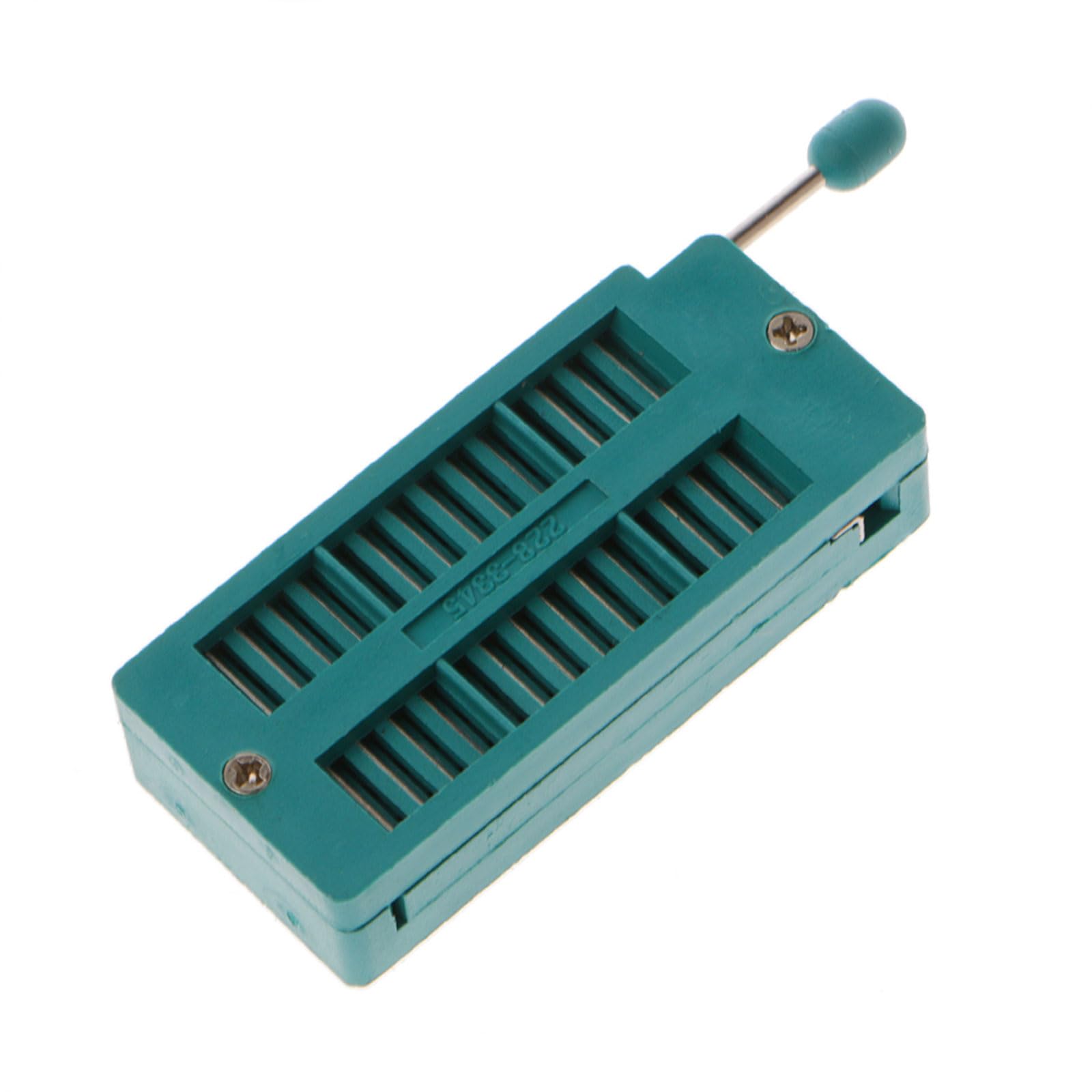 ASHLUYAK 16 20 24 28 40 Pin 2.54MM Green DIP Test Universal ZIF IC Socket Welding Type