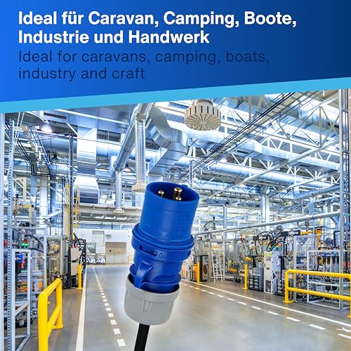 REV 057755555 Caravan CEE adapter, standardowy sprzęg IP44, 1,5 m 3680 W, czarny