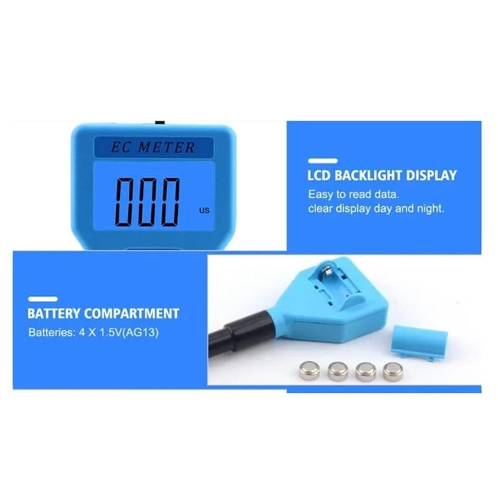 Tester 'Acqua Digitale Analizzatore di Monitoraggio della qualità del Misuratore EC per Piscine Acquari con Vita Potabile