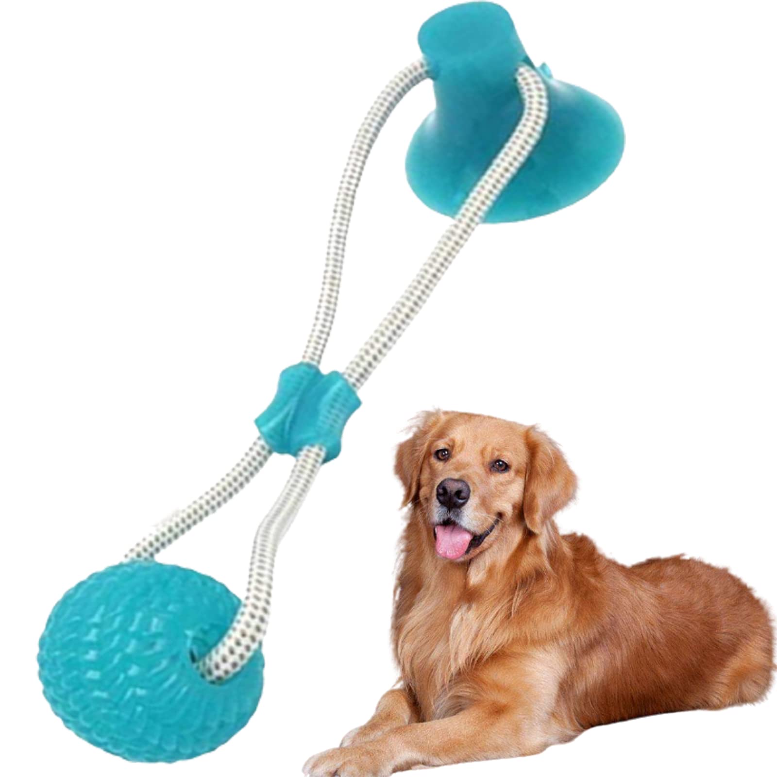 MEISISLEY Pet Chew Ball Interactive Ball for Dogs Pet Game Ball Dog Rubber Balls Pet Play Toy Dog Molar Stick Dog Sucker Floor Dog Ball on Rope Tough green