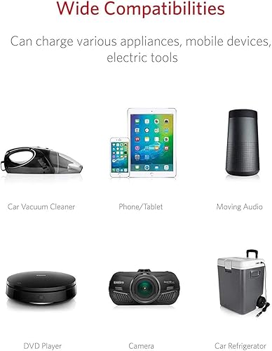 Miniatura 6 de BESTEK Adaptador de energía para 2 enchufes para encendedor de cigarrillos, duplicador para toma de CC, USB doble 3.1A, cargador de auto para iPhone