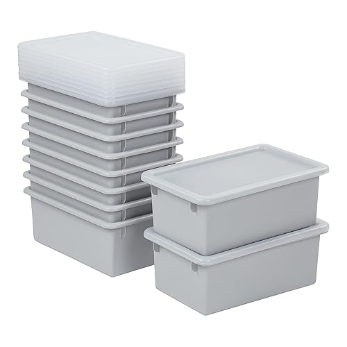 Miniatura 13 de ECR4Kids Cubo de almacenamiento con tapa, organización multiusos, contemporáneo, 10 piezas