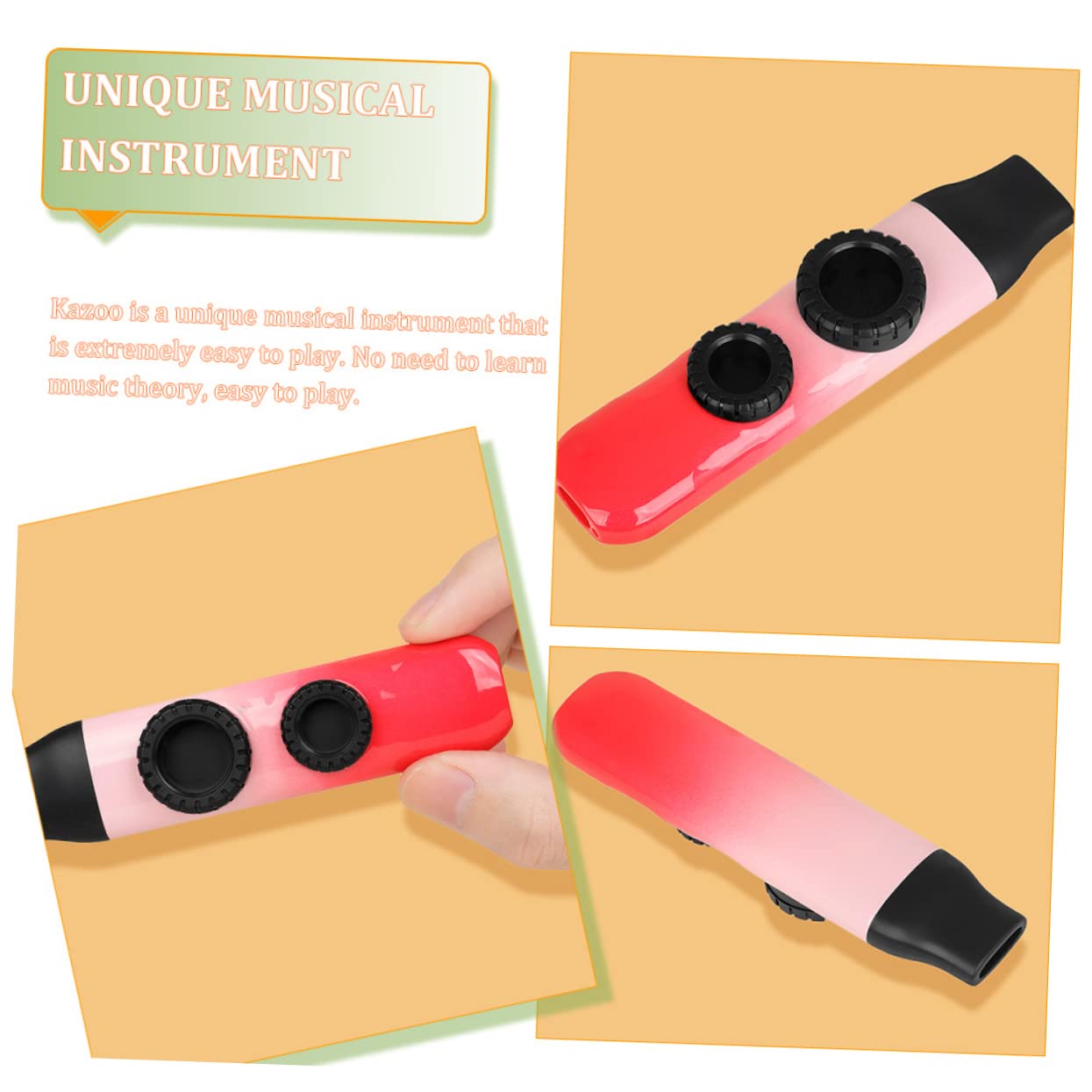 ibasenice 3sätze Kazoos Aus Kunststoff Für Junge Mädchen Tragbare Musikinstrumente Für Gitarre Ukulele Violine Leicht Langlebig Für Anfänger Und Musikalische Begleitung Hochglanz