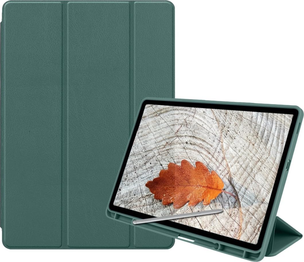 Shoppers Point Tri-Fold Smart Case Cover for Samsung Galaxy Tab S6 LITE 10.4 Inch 2020 [SM-P610 / SM-P615] S-Pen (Pencil) Holder PU Leather Flip Case - Green (B0D38CZ15S) Amazon Price History, Amazon Price Tracker