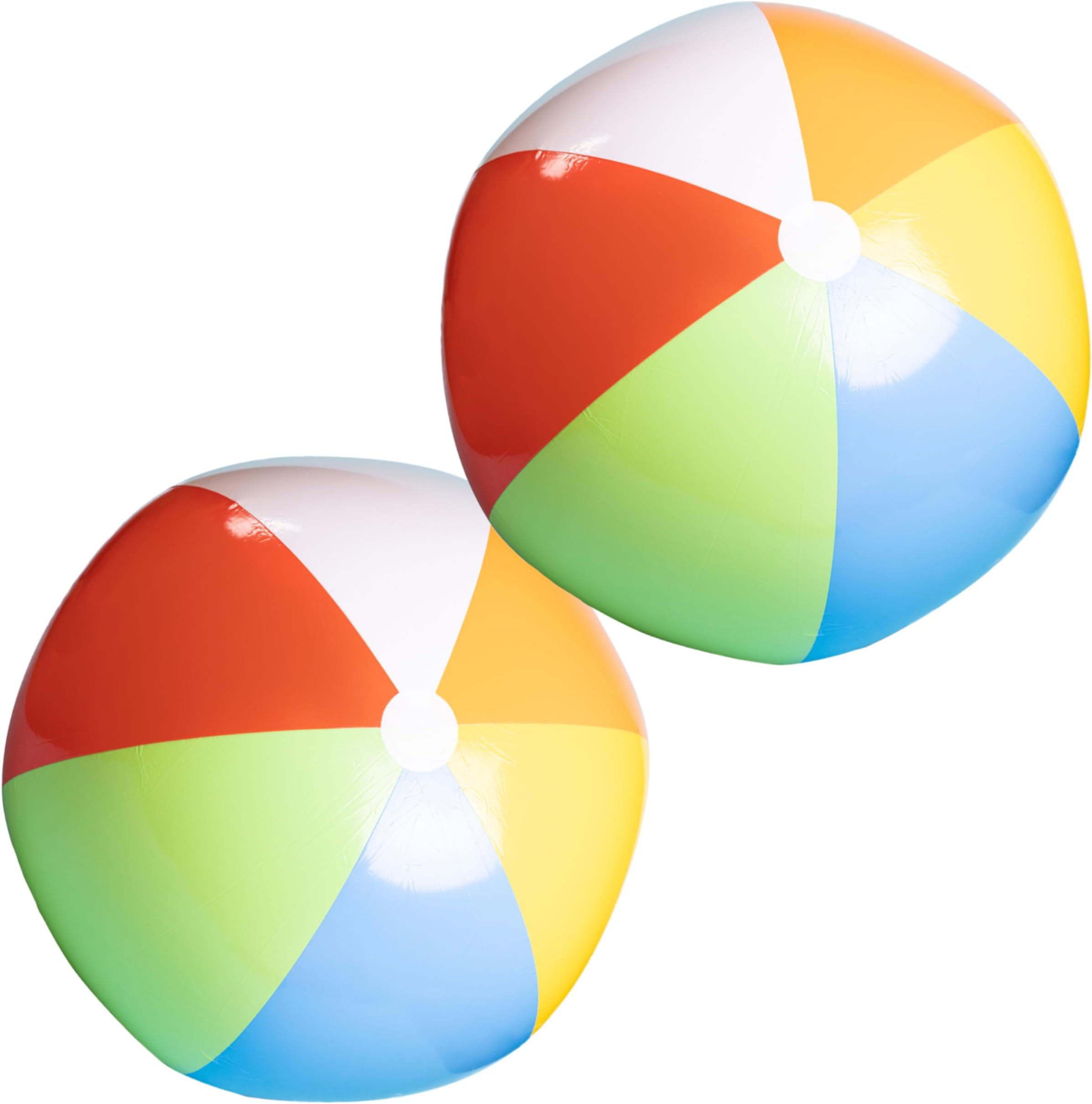 Top Race Pack of 12 Beach Balls - 24 Inch Large Inflatable Balls for Kids and Adults - Bulk Blow Up Toys for Pool Games Beach Party Decorations or Outdoor Water Activities - Rainbow Design