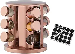 Porta Tempero Mantimentos Giratório Cozinha Inox 12 Potes (ROSE)