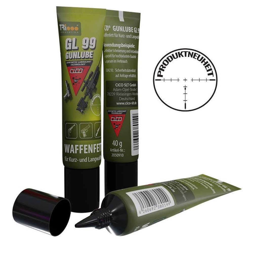 CICO Gunlube GL 99 - Hochleistungs-Waffenfett für Kurzwaffen und Langwaffen Fett 40g Schmierfett biologisch abbaubar - effektive Schmierung und Instandhaltung