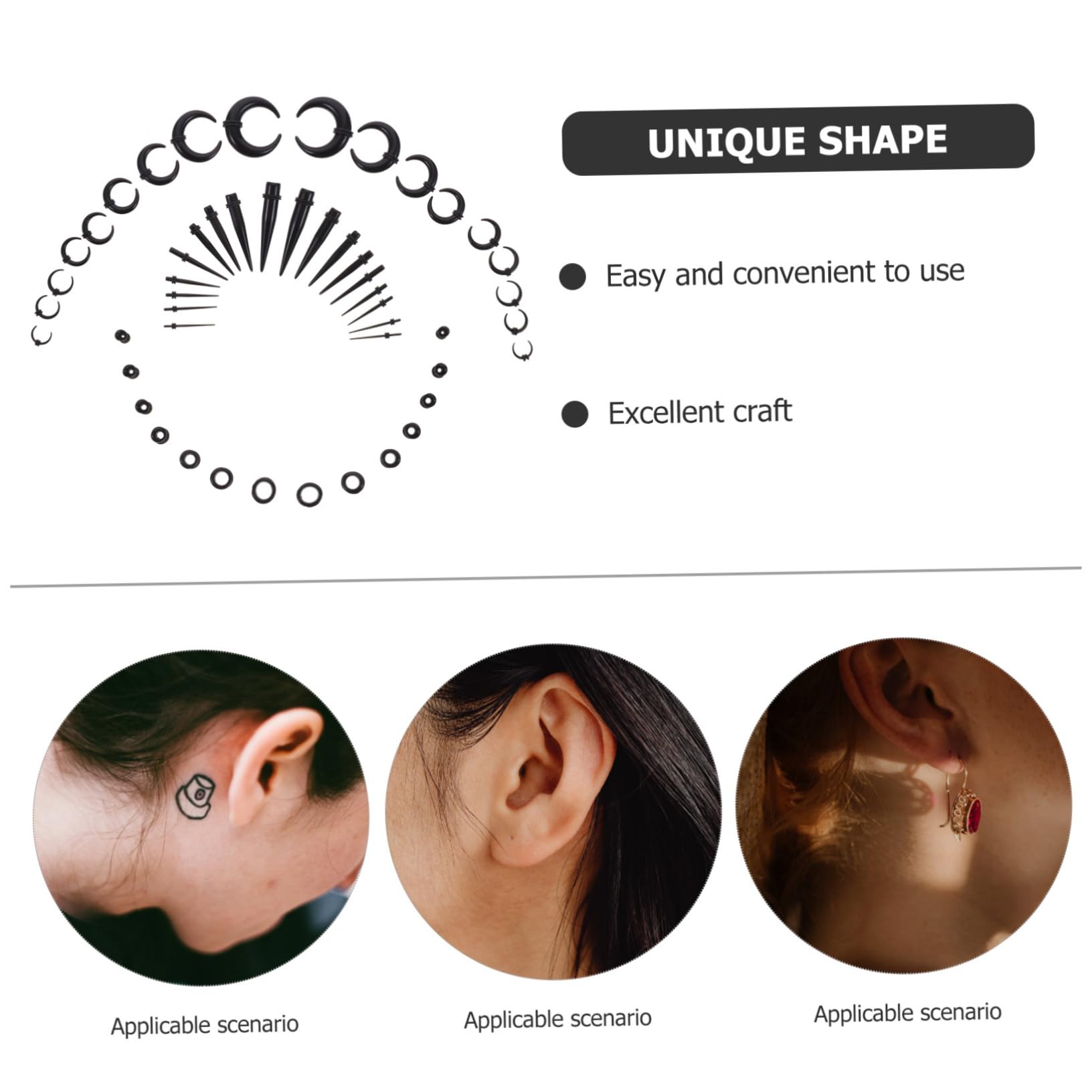 Baluue 5sätze Dehnungsstäben Für Ohrpiercings Geeignet Für Anfänger Und Für Kostümpartys Und Festivals Unisex Design