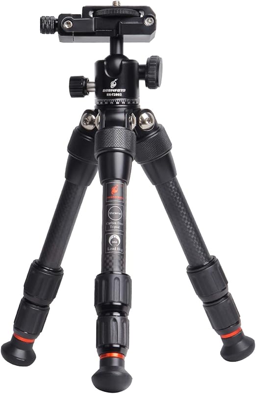Besnfoto Travel Portable Carbon Fiber Tripod for Phone and