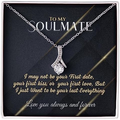 Launchigo Alluring Beauty Necklace. To My Soulmate. Necklace With Message Card And Gift Box, Soulmate necklace, Couple Gifts. (Standard Box) Cover