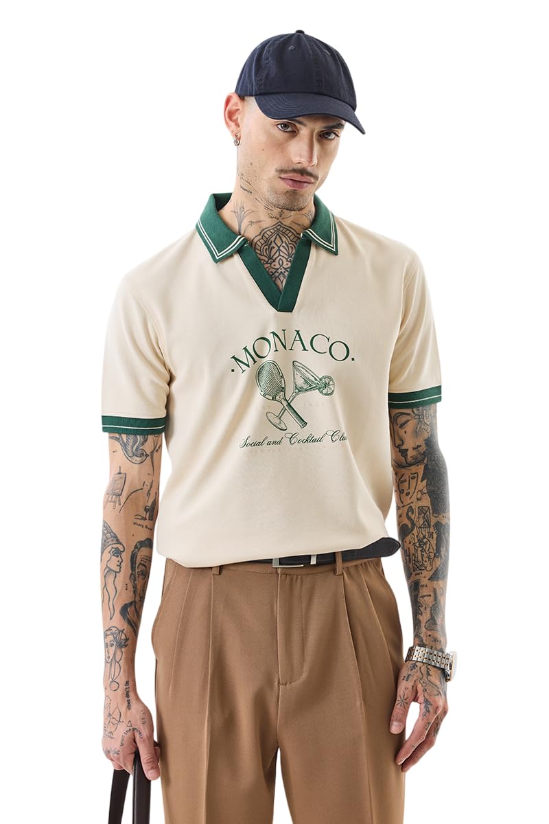 SNITCH Men's Slim Fit T-Shirt White Off White - Image 1