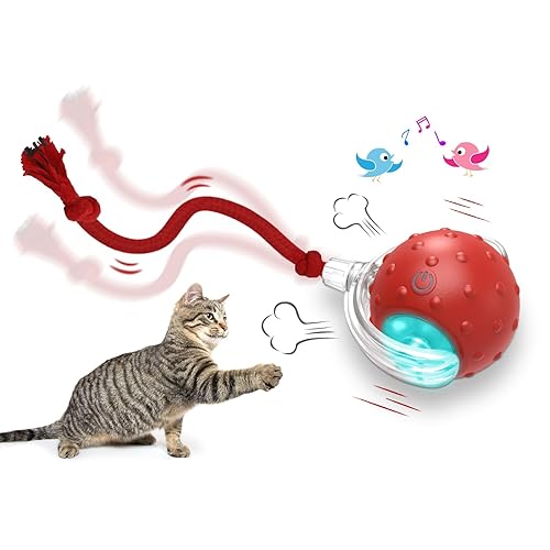 Interactive Cat Toys Ball for Indoor Cats Fast Rolling on