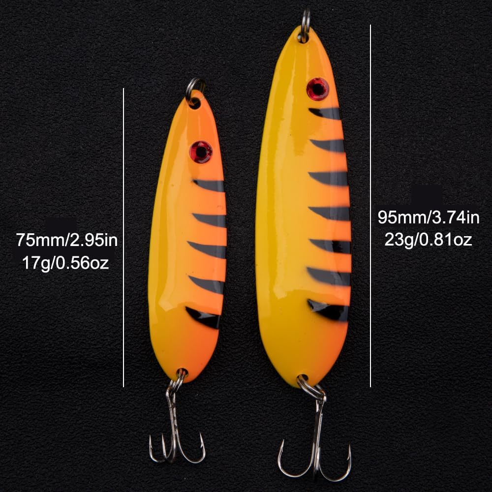 18pcs 75mm/95mm Trout Fishing Spoon Artificial Bait Freshwater Spoon Jigbait Fishing Flutter Spoon Jerkbait Lure
