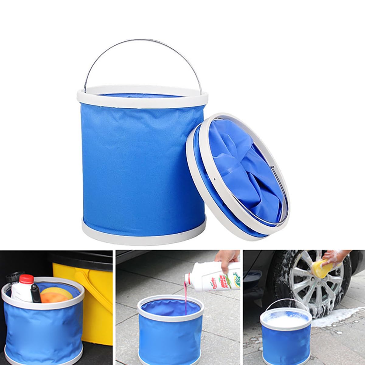 Homelove Faltbarer Camping-Eimer, 20 Liter – Wasserdicht, Für Angeln, Autowaschen, Outdoor (Blau)