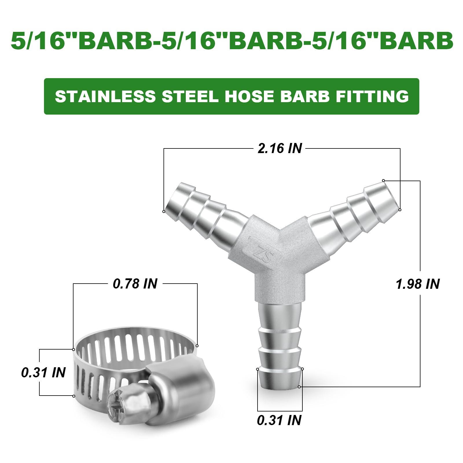 3/16 5/16 In Forged Brass Hose Barbed End 3 Ways Gas Fitting - Foto 5