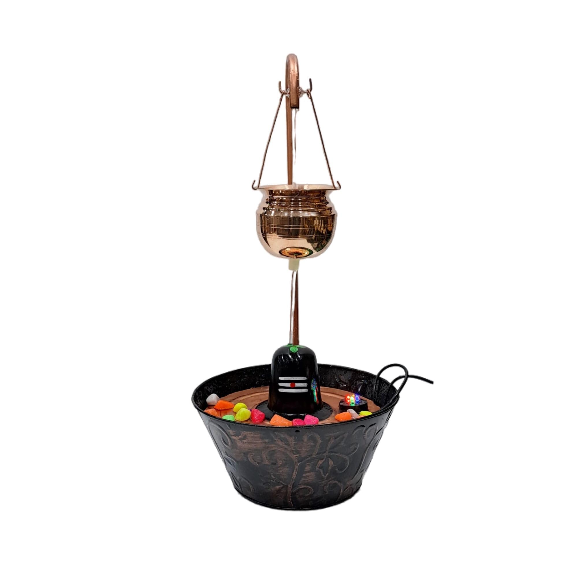 Craft N Decor Essence of Shiva Waterfall Fountain for shivratri, Aromatic Fountain, Lord Shiva Idol Shivling, Home Decor, Temple, Office 18" inch-image-9