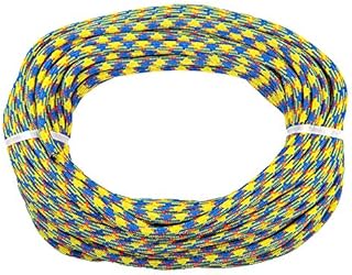 Teufelberger DrenaLINE Climbing Rope – 32-Strand Polyester Arborist Rope (11.8mm x 150ft with Eye, BlueOrangeYellow)