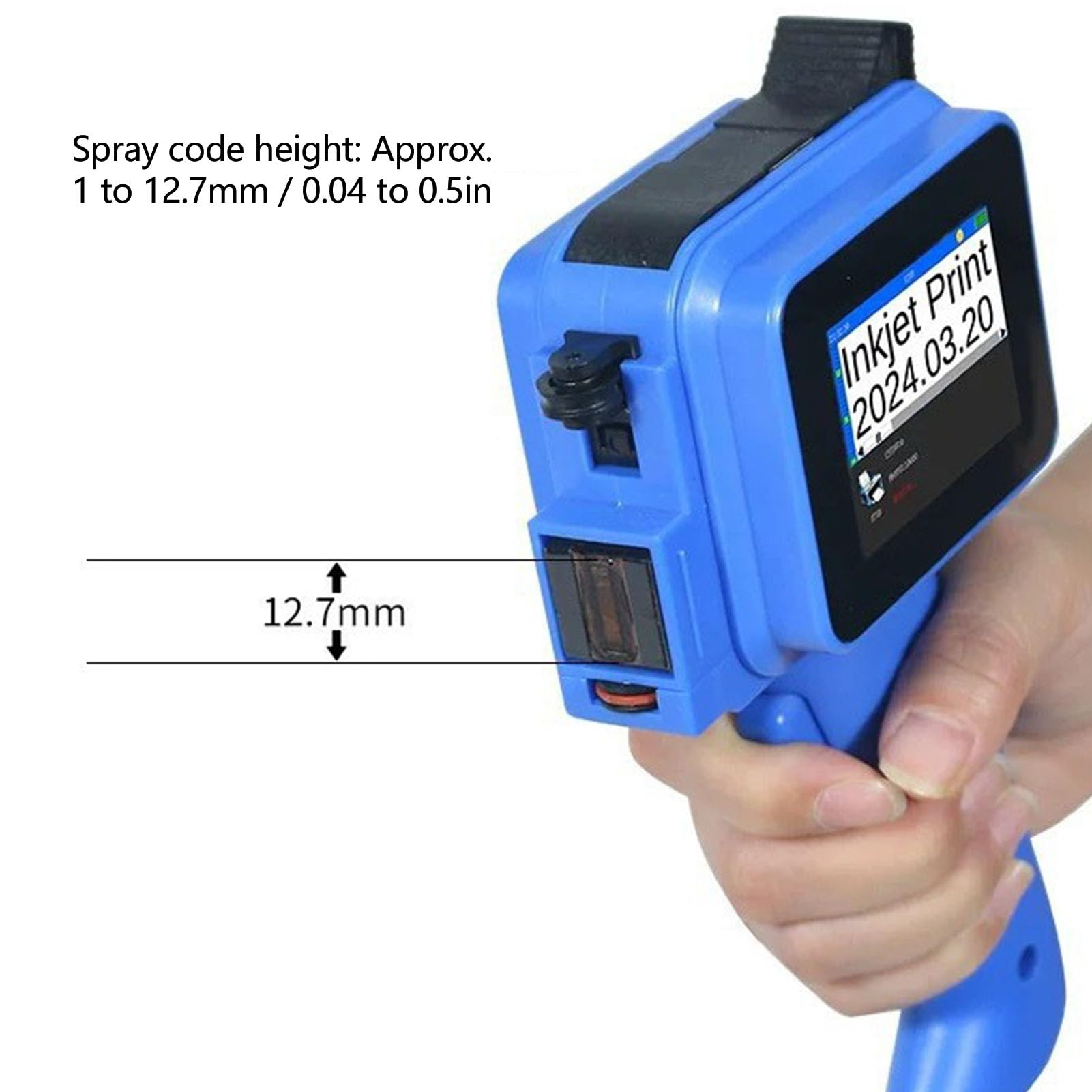 Hyuduo Impresora de Inyección de Tinta de 12.7 Mm con Pantalla Resistente Inteligente de 2.4 Pulgadas 600 DPI y Cartucho de Tinta Negra de 42 Ml para Cartón de Plástico de Cartón